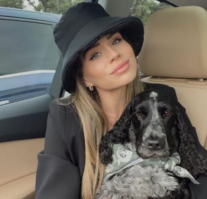 Ashley Brooke with her pet dog Stella