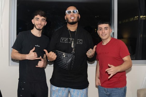 Brian Tovar with brother and music celebrity