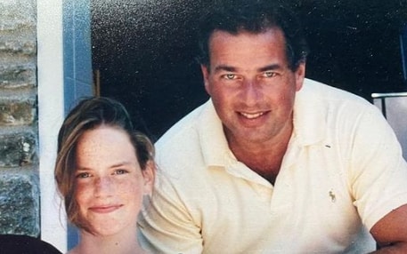 Caroline during childhood with her father
