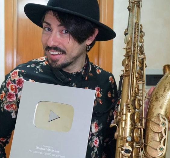 Daniele Vitale with his silver play YouTube button