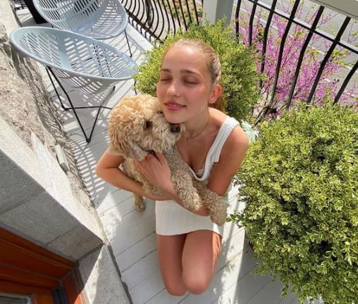 Eva Meloche with her pet dog