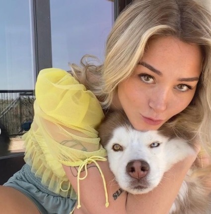 Heidi Grey with her pet dog