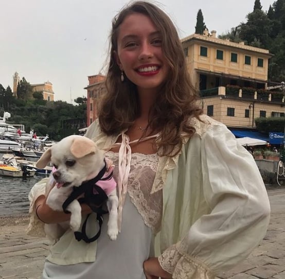 Iris Law with her pet dog