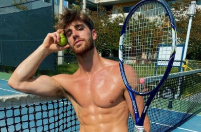 Jay playing Tennis