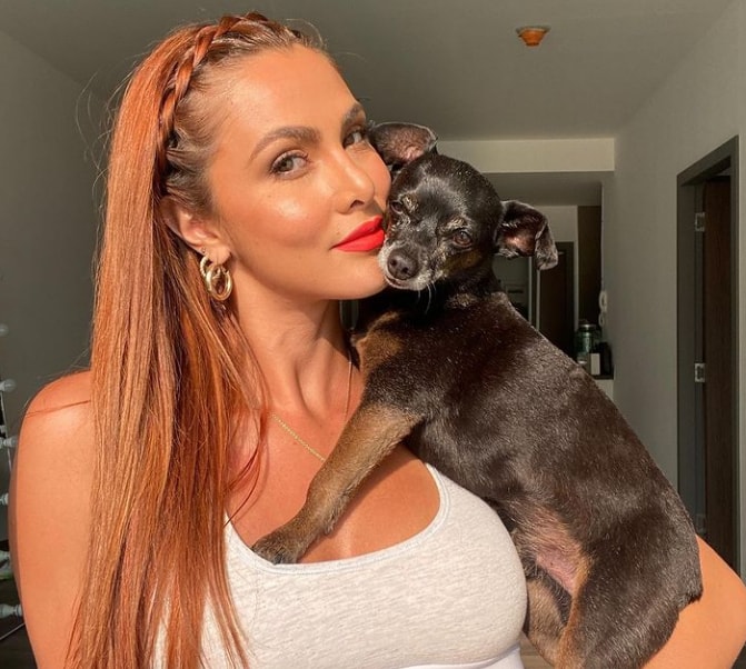 Karina Ramos with her pet dog