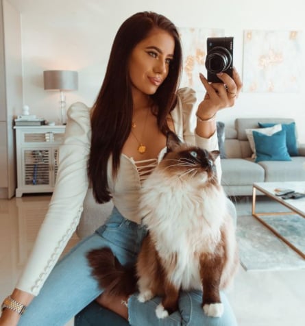Laura Badura with her pet cat