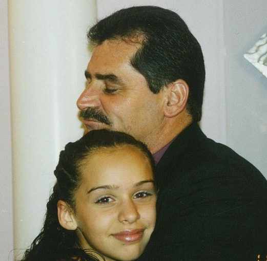 Litte Carli Bybel with her father