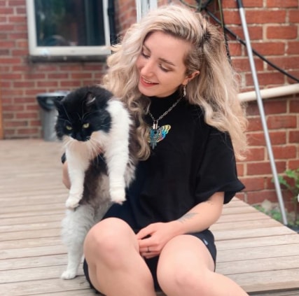 Sophie Burrell with her pet cat