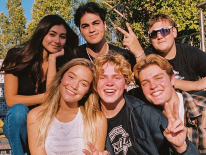 James with his friends