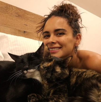 Sophia Esperanza with her pet cat
