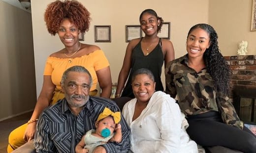 Ariane Andrew with her parents and siblings