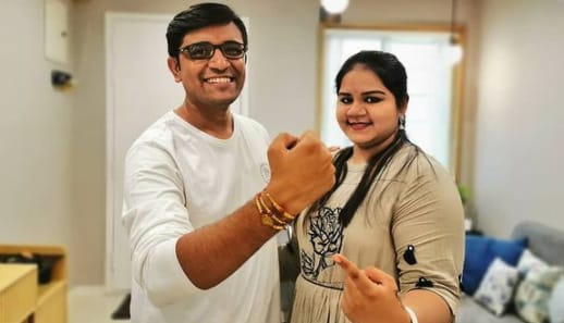 Amit Bhawani with his sister Kajal Bhawani celebrates rakhi 