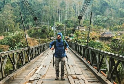 Deepanshu Sangwan at a scenic place of Arunachal Pradesh, India