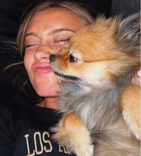 Fiorella Acosta and her pet dog