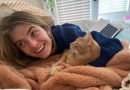 Hannah Schlenker with her pet cat