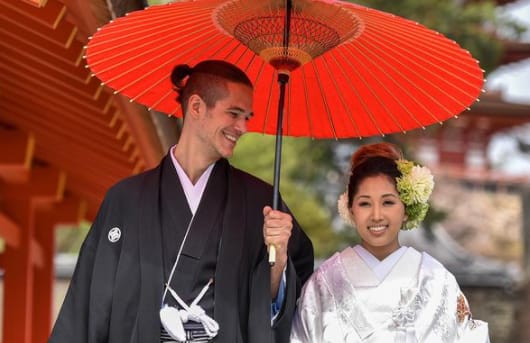 Mari Takahashi with her husband peter Kitch