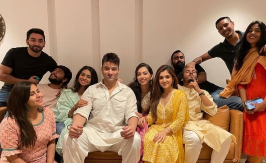 Nidhi Shah with her friends and relatives