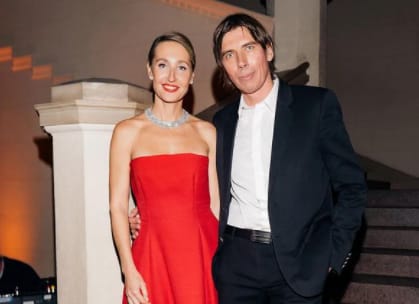 Oxana Bondarenko with her husband