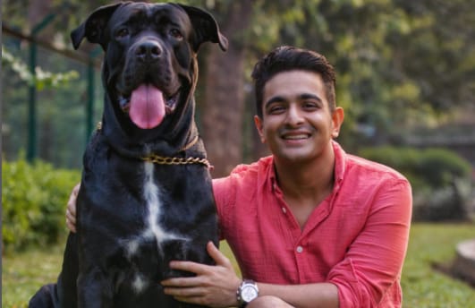 Ranveer Allahbadia with his pet dog