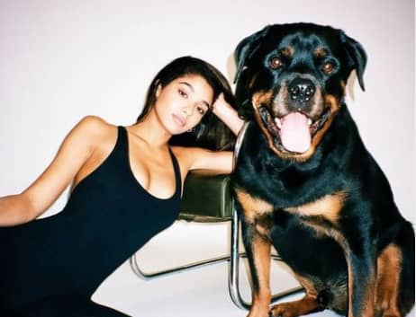 Yovanna Ventura and her pet dog 