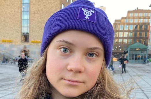  Greta Thunberg at a scenic place