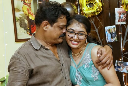 Bose Venkat with his daughter Bavatharani