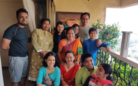 Sasha Chettri with her family members and gurus