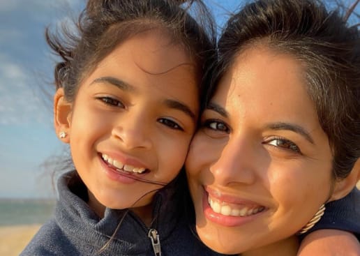 Sheena Melwani with her daughter