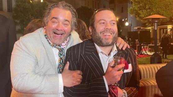 Dan Fogler with a co-star of ''The Offer'' TV series