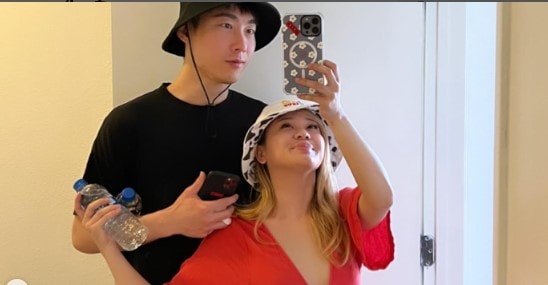 Jasmine Grey taking selfies with her stepbrother 