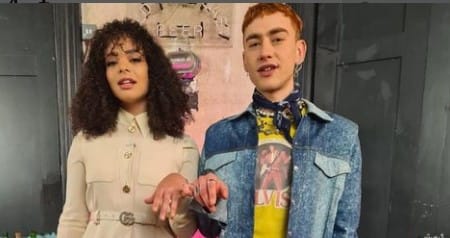 Lydia West with singer Olly Alexander