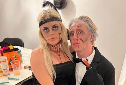 Nikolaj Hvidman with his girlfriend Anne Plejdrup in halloween dress