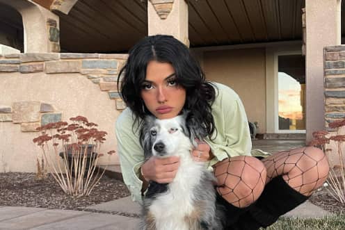 Noor Dabash and her pet dog