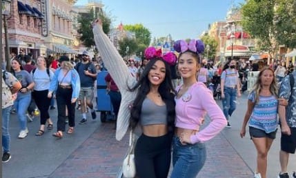 Teala Dunn enjoying Disneyland with her friend