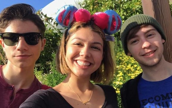 Anthony Turpel visiting Disneyland with his friends