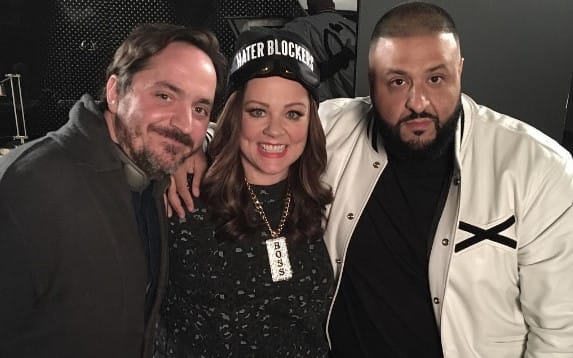 Ben Falcone with his wife and Dj Khaled
