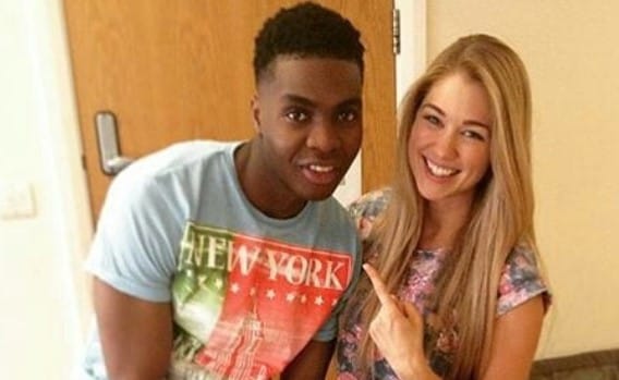 Duayne Boachie with co-actress of ''Hollyoaks'' series