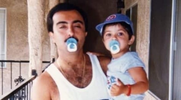 Childhood pic of Lee Majdoub with his father