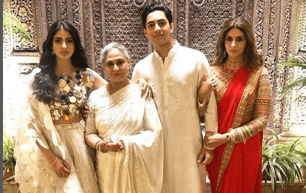 In one frame Agastya Nanda with his sister, mom, and grandmother