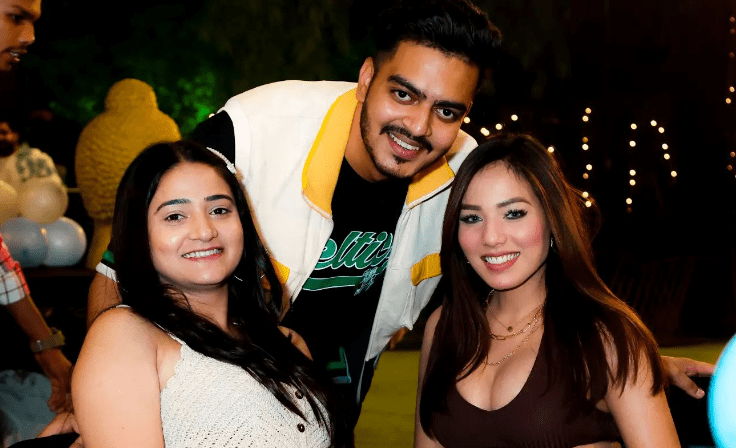 Ahana Goyal with Youtuhbers Rachit Rojha and Sibbu Gill
