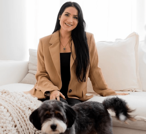 Christina Galbato with her pet dog