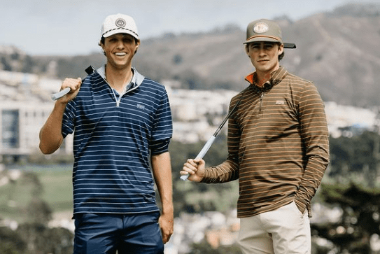 Garrett Clark dong photoshoots with a fellow golfer