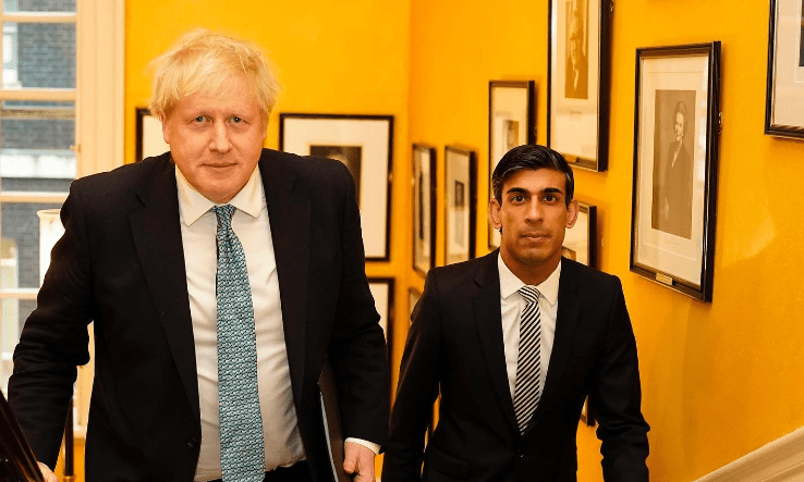 Rishi Sunak with former UK PM Boris Jhonson