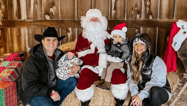 Davis Marlar celebrating Christmas with his wife and kids
