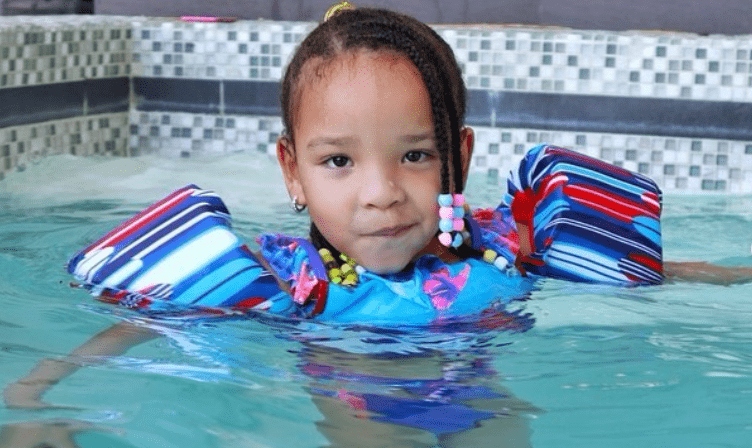 Heiress Diana Harris learning to swim