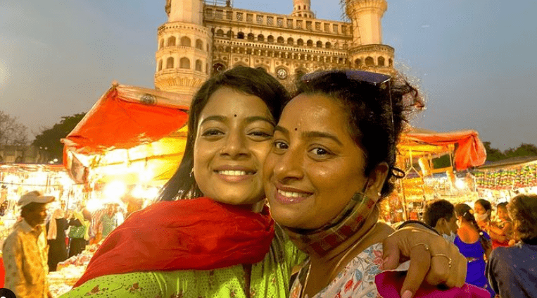 Nainika Anasuru wit her mom visiting Delhi