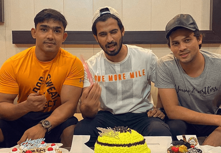 Nazim Ahmad celebrating his birthday with his friends 