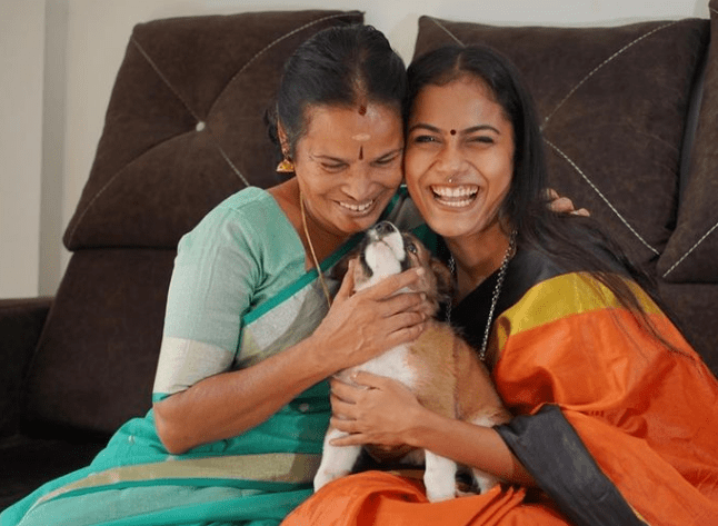 Shwetha Warrier with her mom