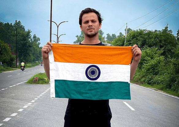 Zayn Saifi showcasing the Indian flag
