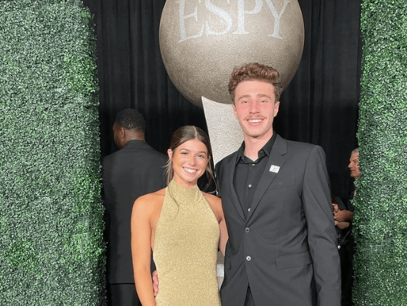 Doug Edert with his girlfriend Olyvia Smith attending the ESPYS 2022 event